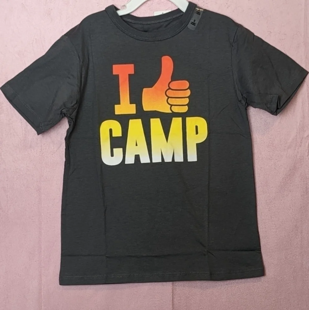 The Children's Place Gray Short Sleeve Camp Thumbs Up Tee size Small